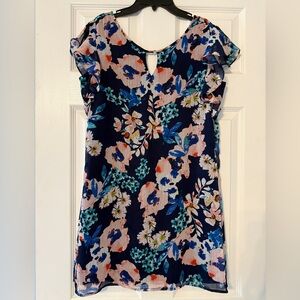 Rue21 Navy Floral Ruffle Sleeve Dress